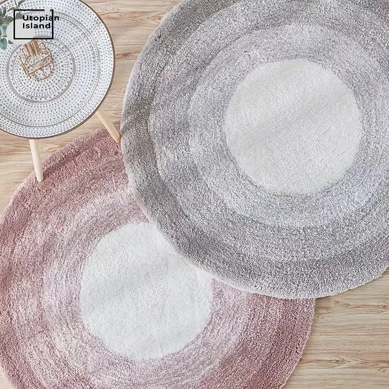 

Solid Color Carpet Modern Living Room Nordic Fluffy Rug Round Mat For Children Furry Baby Bedroom Carpet Plush Bedside Carpets