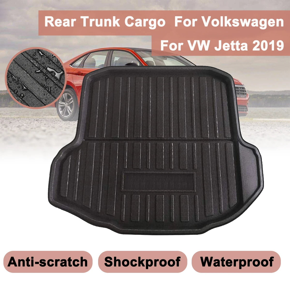 

For VW Jetta 2019 Car Cargo Liner Boot For VolkswagenTray Rear Trunk Cover Matt Mat Floor Carpet Kick Pad Mat