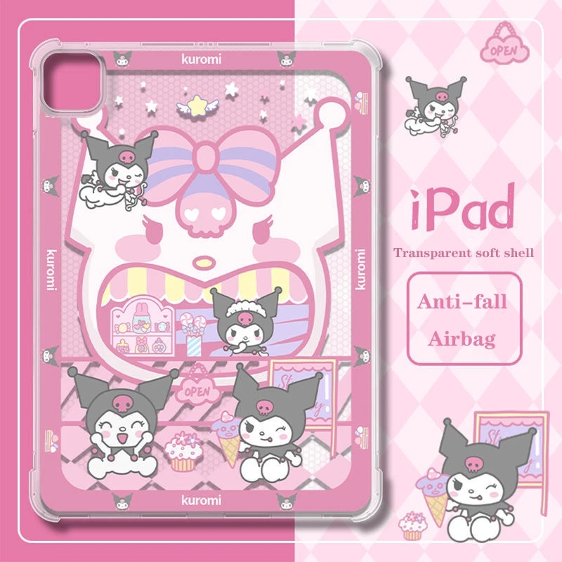 Kawaii Hello Kitty Sanrio Kuromi iPad Air 2021 Case Air 4 Protective Case For iPad Pro Mini 4 Inch Airbag Anti-fall Soft Cover