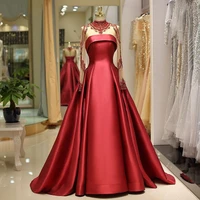 real photos red full sleeve evening dress 2022 lace appliques mermaid prom dresses elegant long sweep train formal party gowns