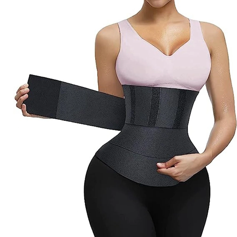 Black Waist Trainer For Women Lower Belly Fat,Upgraded Waist Wrap,Sweat Band Waist Trainer For Women Plus Size,Non-Slip