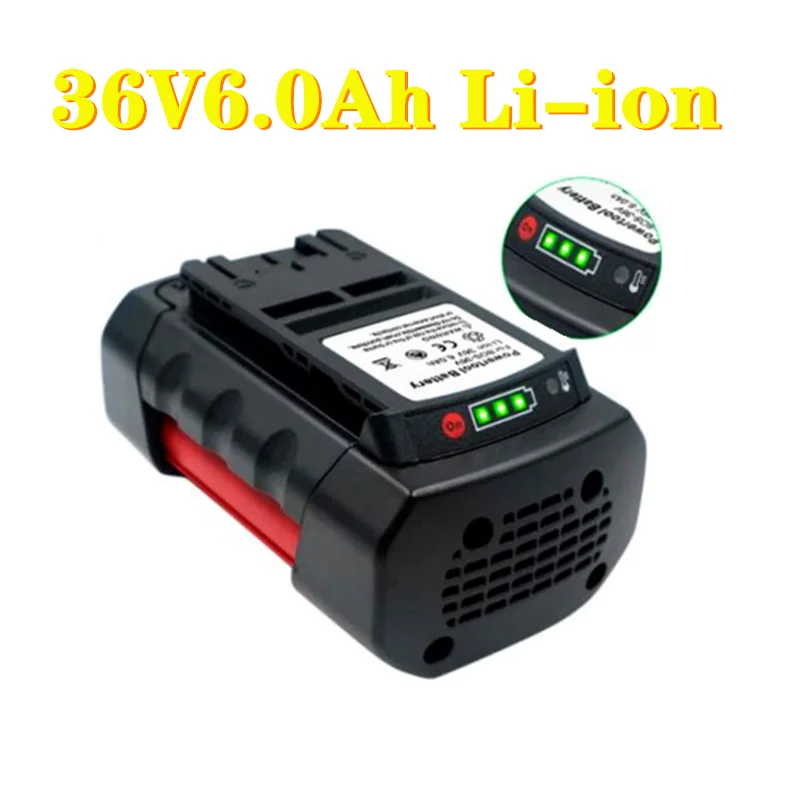 

Сменные литий-ионные аккумуляторы для BOSCH, 6000 мАч, 36 В, литий-ионная аккумуляторная батарея BAT810, BAT836, BAT840, GBH36V-LI, электроинструменты