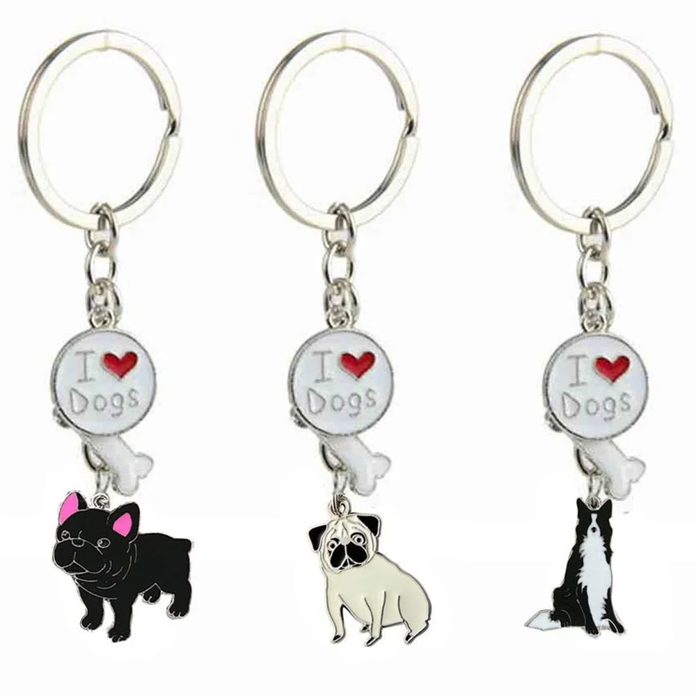 

Metal Creative Puppy Keychain Alaskan Husky Chihuahua Corgi Samoyed Bulldog Keychain Cute Fashion Backpack Pendant