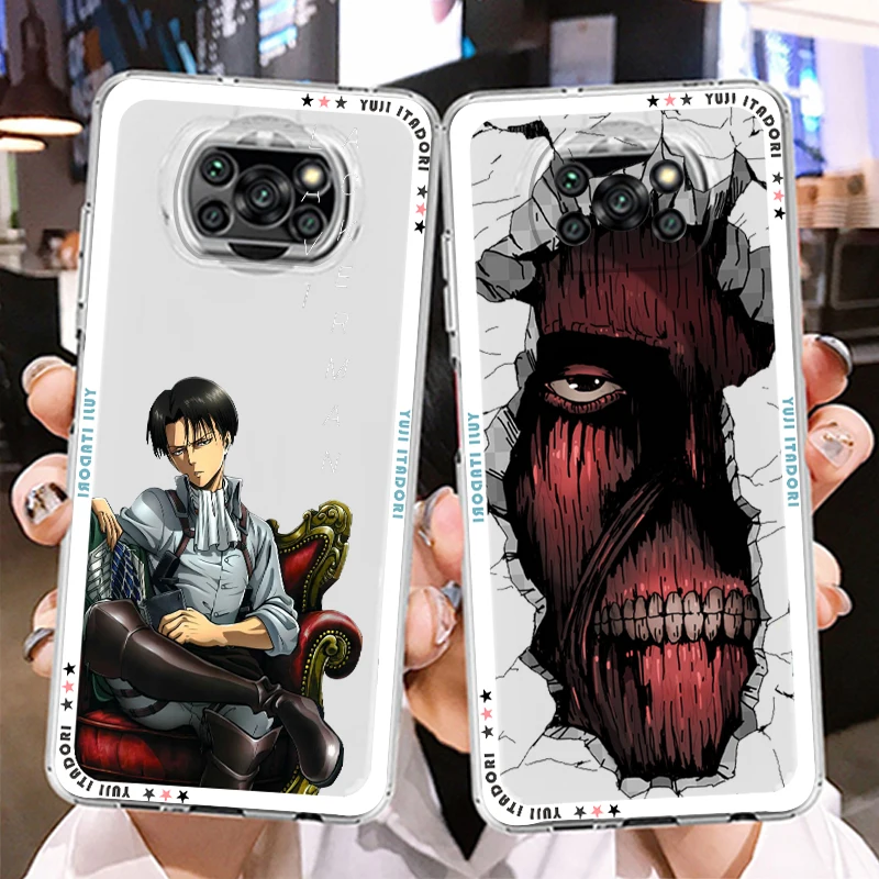 

Transparent Cover Anime Attack on Titan Phone Case For Xiaomi Mi Poco X4 X3 NFC F4 F3 GT M4 M3 M2 X2 F2 Pro C3 C40 C3 5G