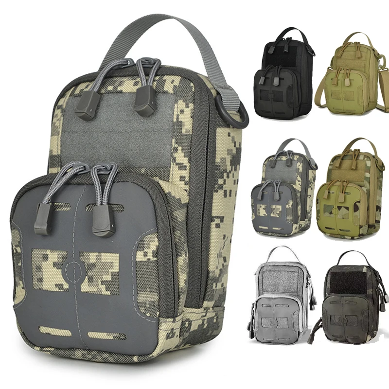 

Tactical Molle Pouch Nylon Multi-Purpose Pouch Utility Gadget Belt Waist Bag Hiking Outdoor Phone Holster with Shoulder Strap