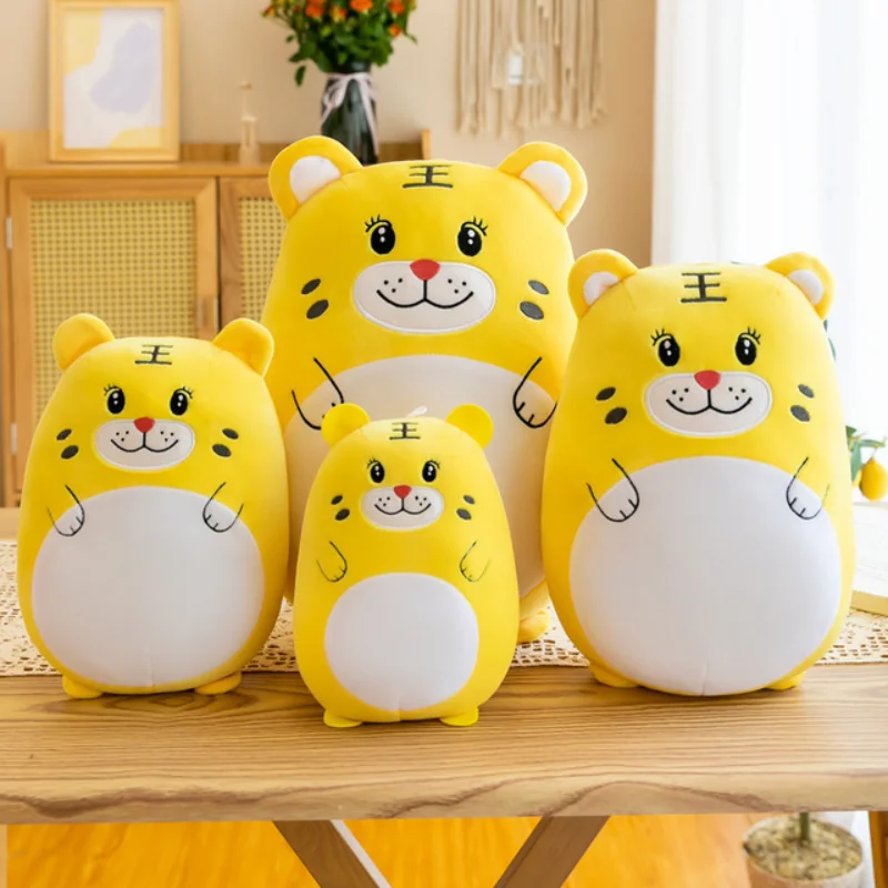 

Fat tiger pillow cushion plush toy tiger figurine year of the tiger mascot zodiac doll holiday gift