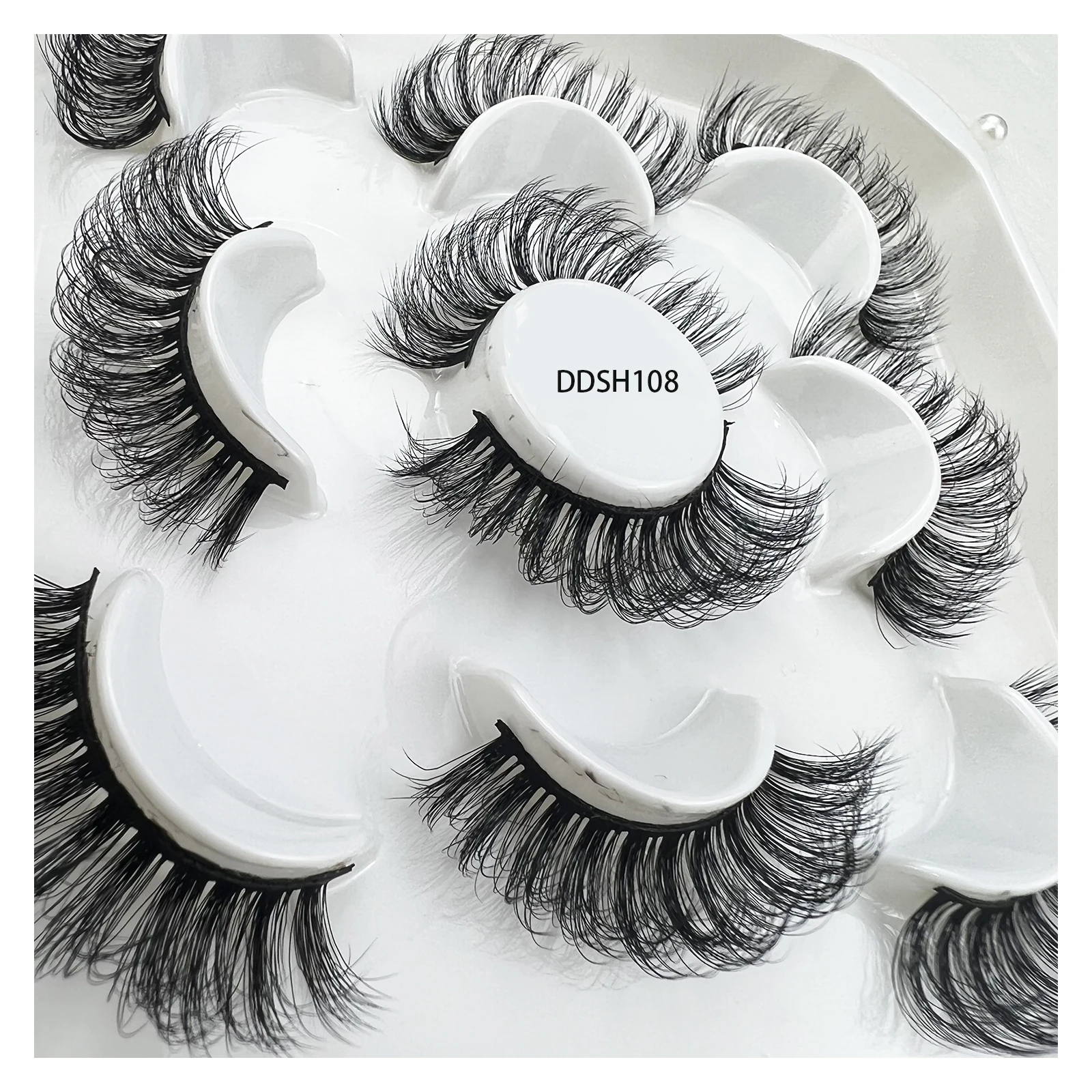 

Shegoal Makeup New 5 Pairs 5D Silk Mink Lashes Faux False Eyelashes DD Curl Extension Soft Fluffy Reused Wholesale Free Shipping