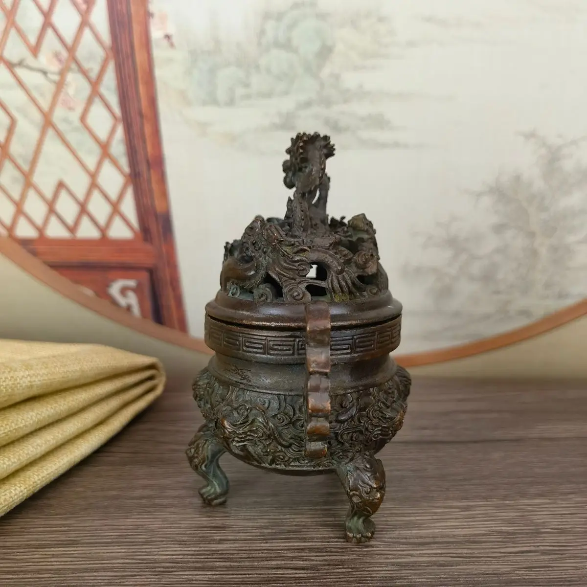 Антиквариат и ретро Дракон альхимия печи два дракона играют с жемчугом чайная