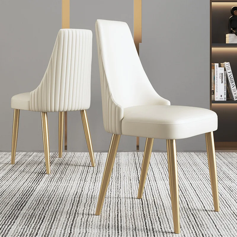 

Light luxury dining chair household armchair study nail dressing chair Italian designer creative restaurant net red leather chai