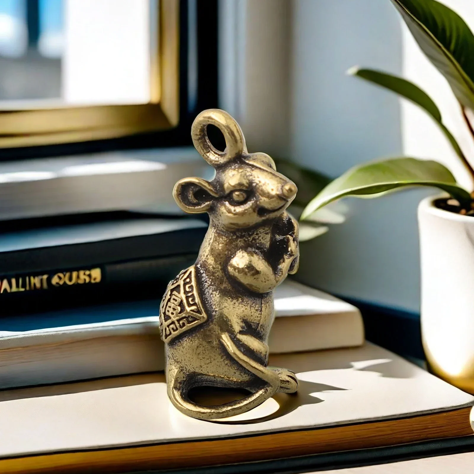 Латунный кулон в виде крысы офисный орнамент статуя 1 шт. 30*15*16 см украшение