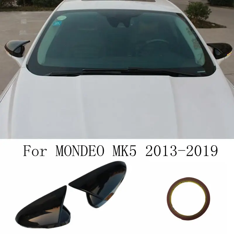 

Black Side Wing Mirror Caps For FORD MONDEO MK5 2014-2019 MKV 5 Covers 2015 2016 2017 2018