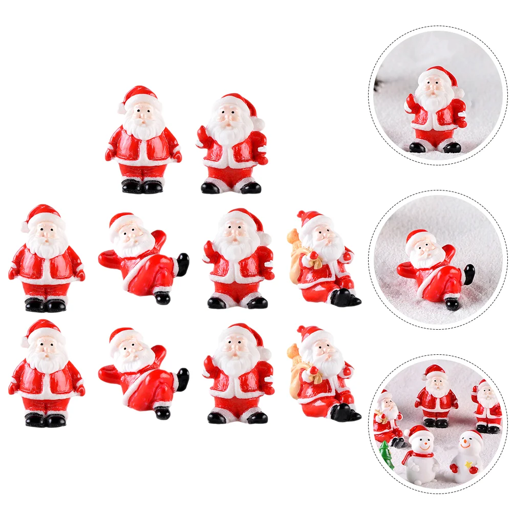 Миниатюрные рождественские фигурки из смолы, набор из 10 штук