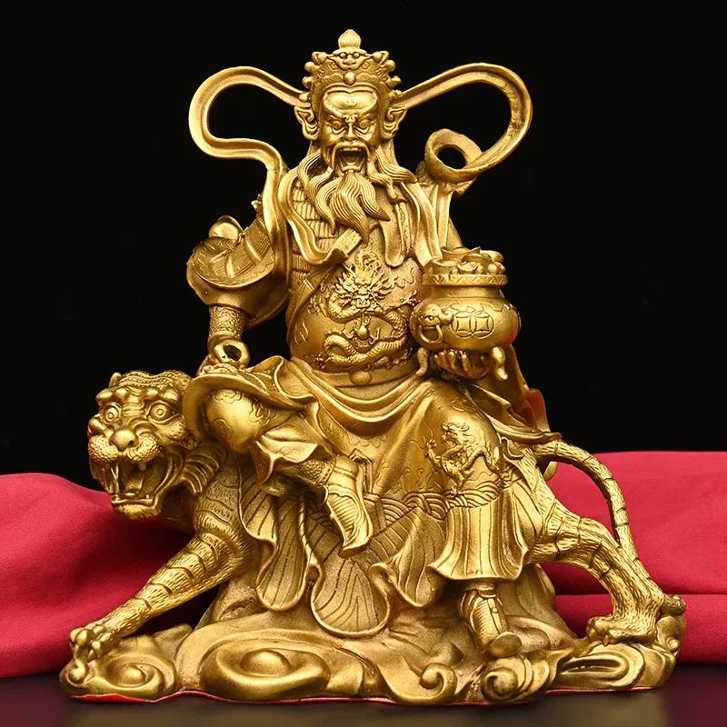 

Brass Zhao Gongming Buddha Statue Brass Master Riding a Tiger Ornaments