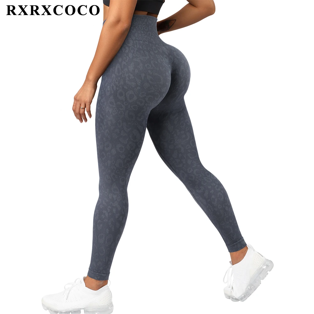 RXRXCOCOC Print Seamless Leggings For Women Slim Workout Sport Fitness Gym Pants Push Up Women Yoga Pants Casual Legging 2022