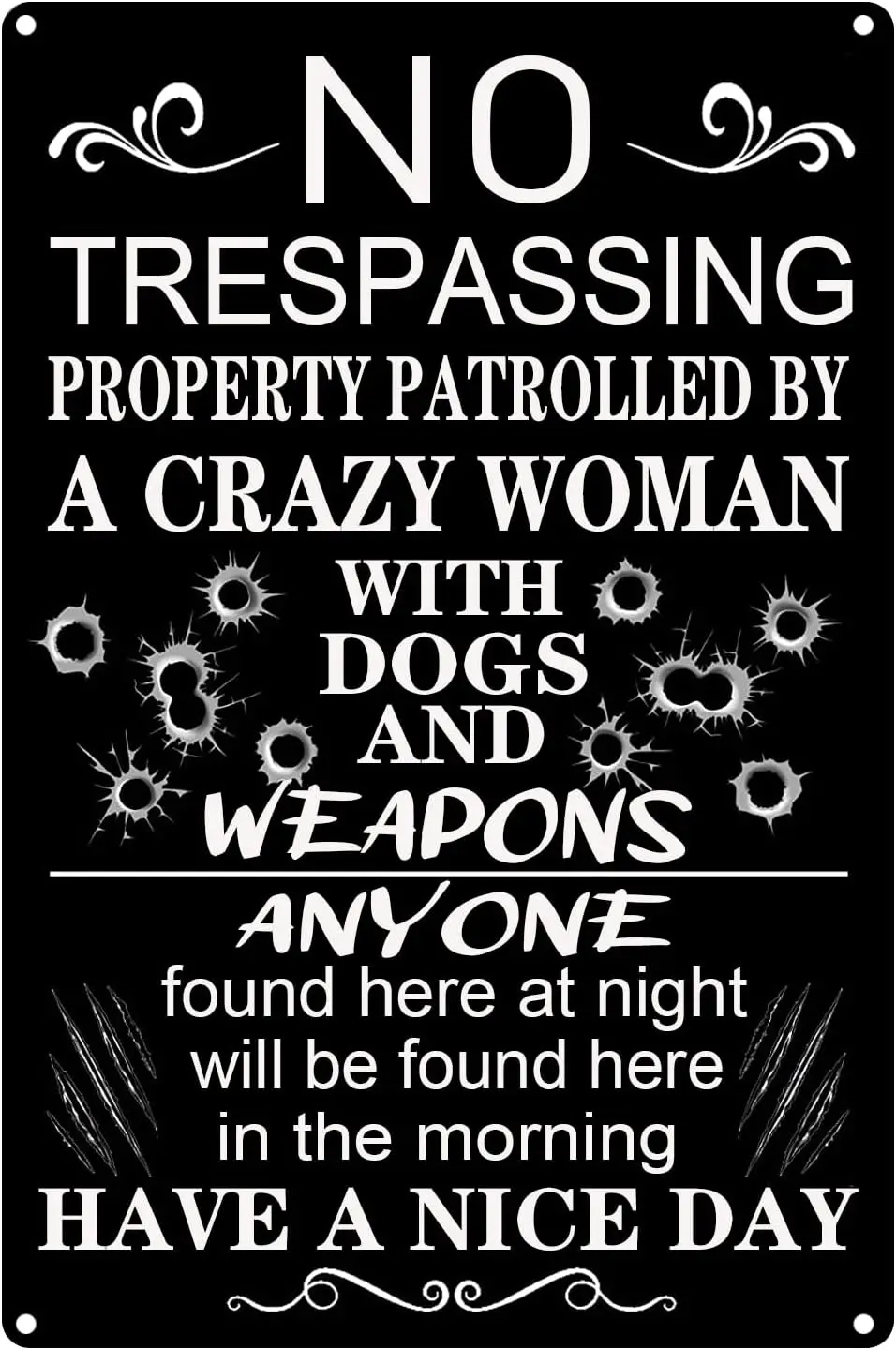 Забавный вариант No Trespssng Sgns Ctrlte Property Solctng Yrd Protected Sgn Bewre Of Dog Wrnng Metl Tn для домашней
