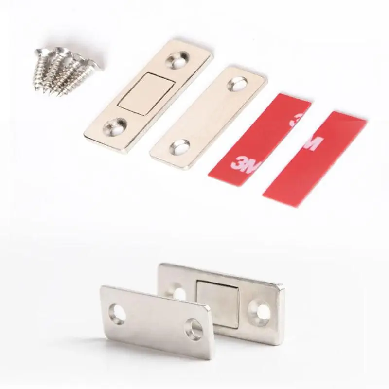 

2 Sets Magnetic Cabinet Catches Magnet Door Stops Hidden Door Closer With Screws For Closet Cupboard Furniture Hardware