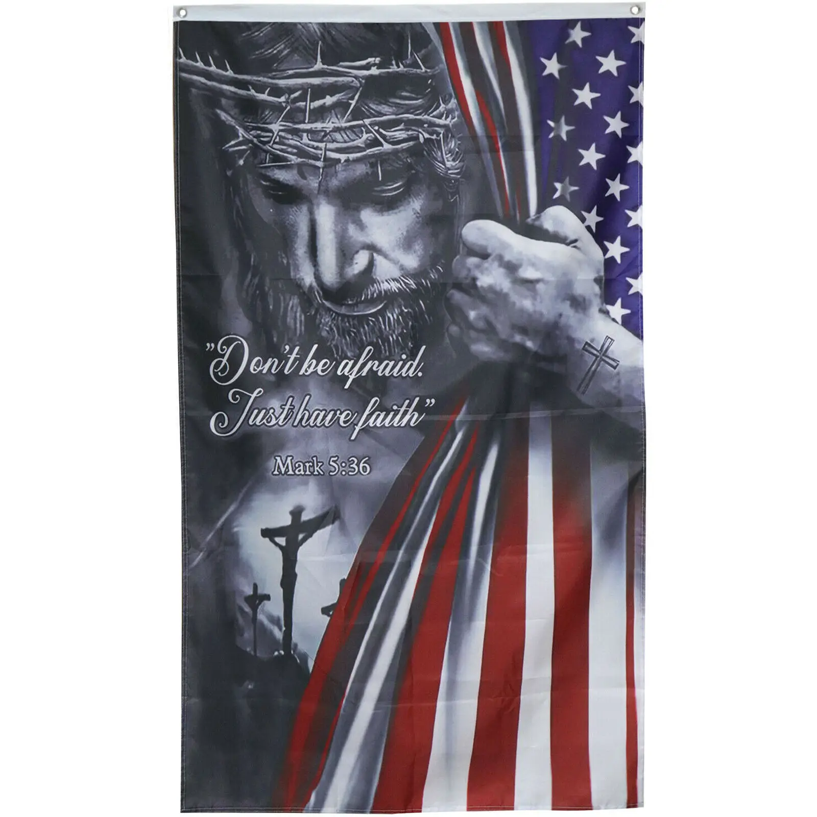 

Jesus Christian Don t Be Afraid Just Have Faith Flag 3x5ft banner