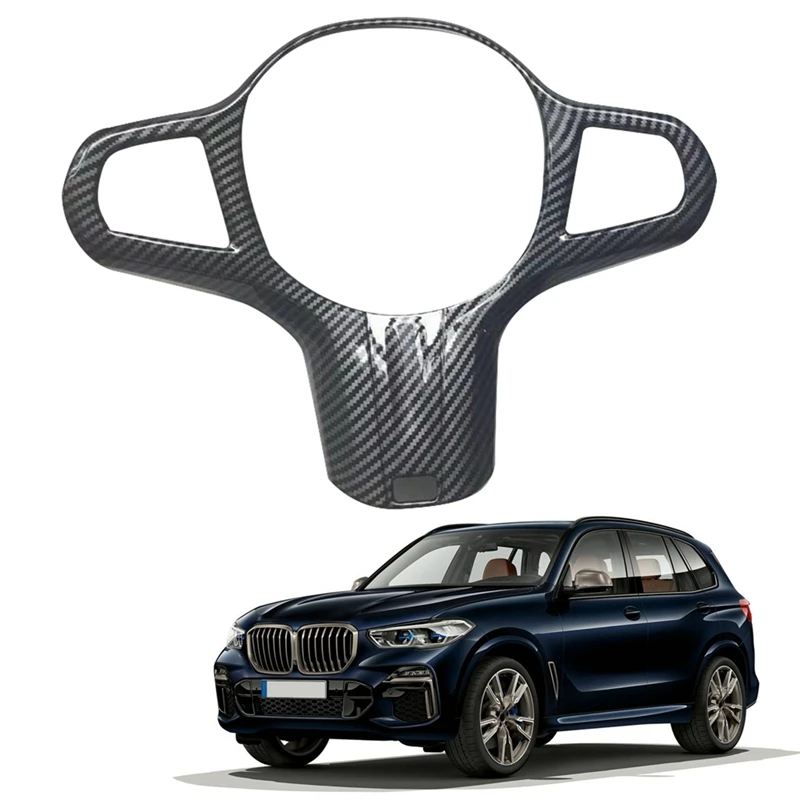 

Car Carbon Fiber Steering Wheel Panel Cover Trim Decoration Frame Sticker For-BMW X5 G05 2022+