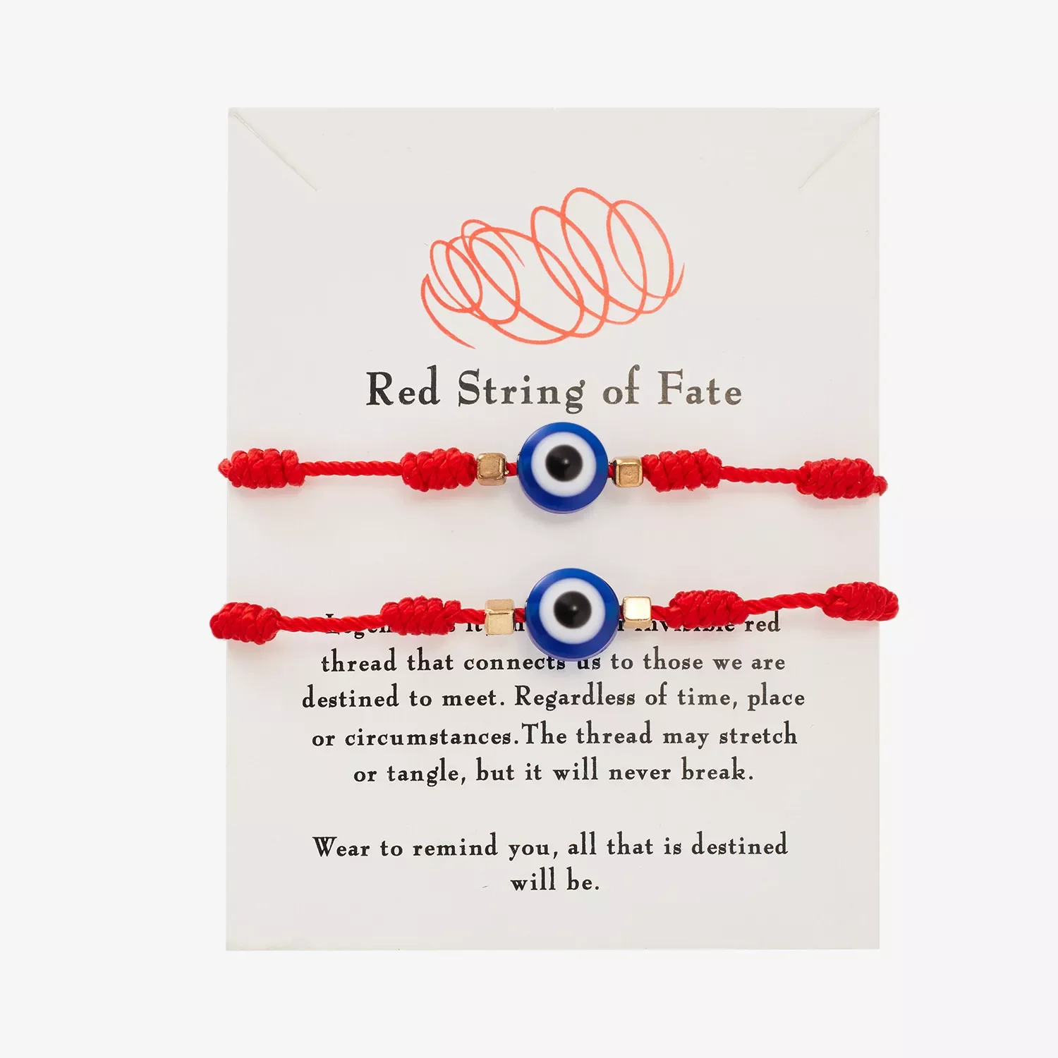 

7 Knots Black Red String Rope Bracelets for Women Men Blue Evil Eyes Lucky Wish Paperboard Handmade Adjustable Couple Bangles