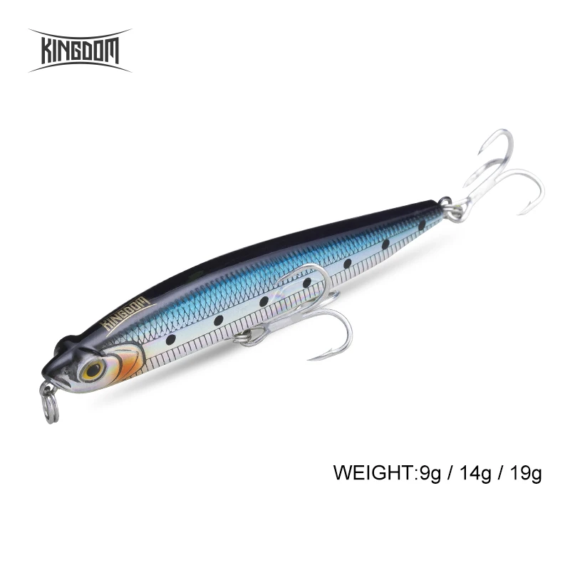 Enlarge Kingdom New Sea Fishing Lure Sinking High Quality Pencil Lure 80mm 95mm Artificial Hard Bait Good Action Wobblers Fishing Tackle