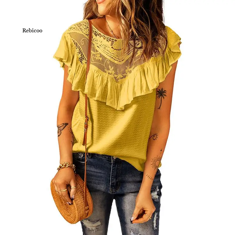 

Elegant summer white lace v-neck tank ruffled Sexy backless embroidery vest women Fashion sleeveless tanks boho vestidos