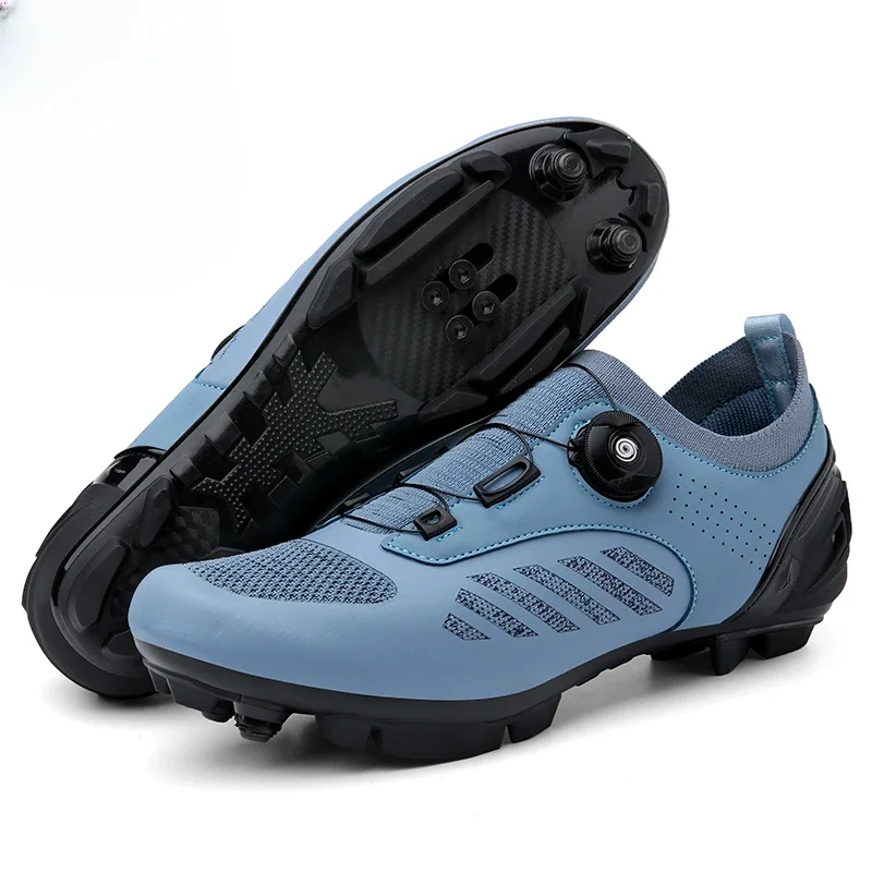 

Кроссовки для горных велосипедов, профессиональная дышащая обувь для езды на велосипеде, самоблокирующиеся, синие