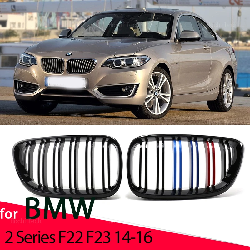 Решетка переднего бампера для BMW 2 серии F22 F23 F87 M2 2014-2019 глянцевая черная
