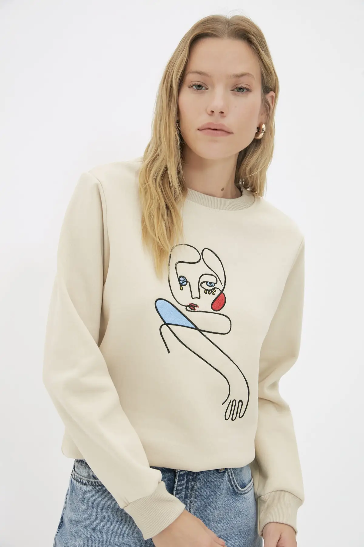 

Trendyol Printed Basic Knitted Sweatshirt TWOAW22SW1858