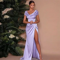 sumnus vintange lilac mermaid evening dresses 2022 v neckline high side slit stain prom dresses robe de soir%c3%a9e de mariage new
