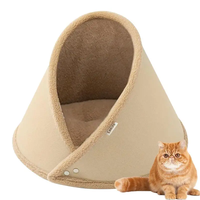 

Soft Felt Cat Bed Detachable Washable Cave Sleeping Bag Basket Semi Enclosed Cat Hiding Nest Cat House Small Cat Pet Supplies