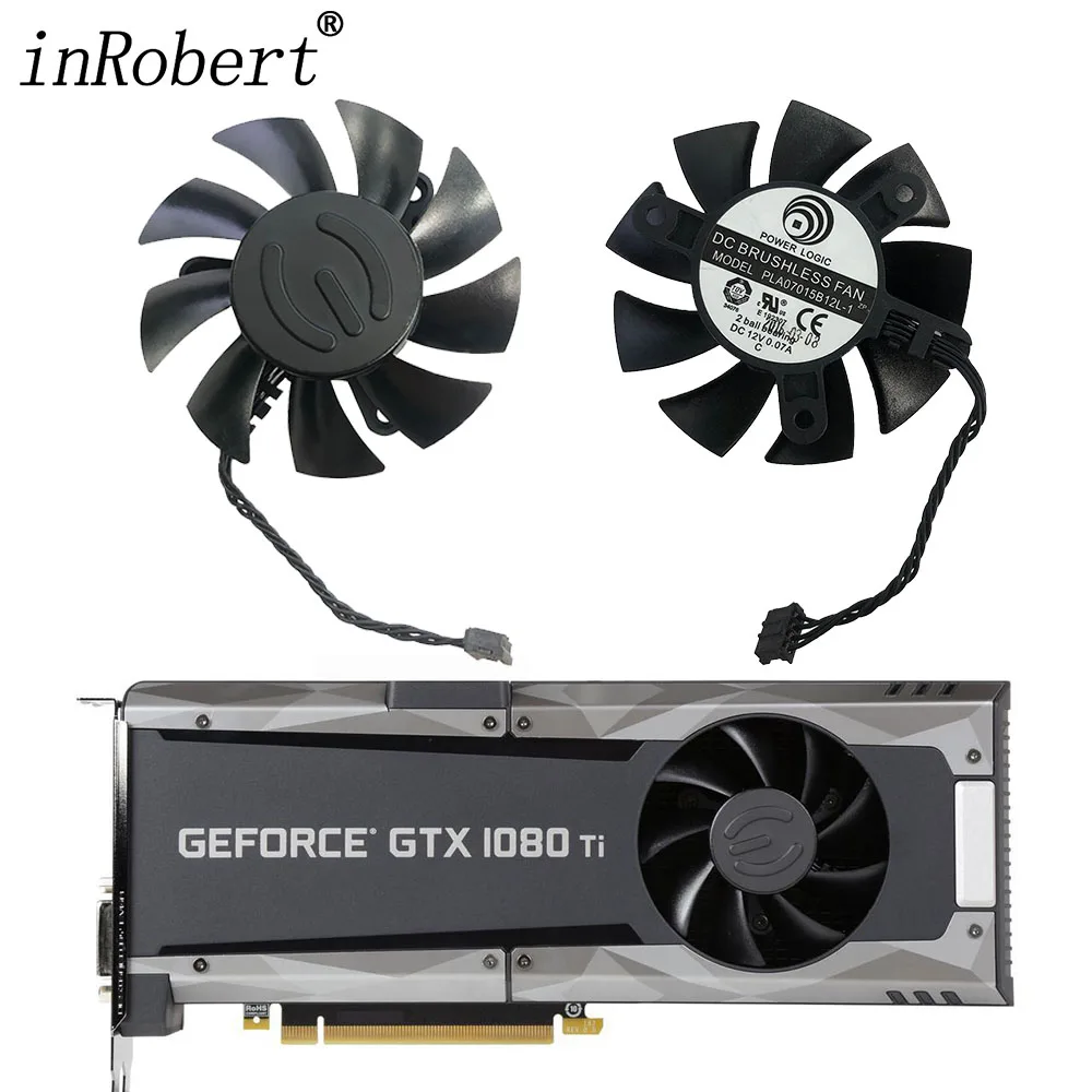 PLA07015B12L-1 65 мм DC 12 В 0.07AMP GTX 1080Ti охлаждающий вентилятор для EVGA GeForce GTX 1080 Ti SC2 гибридные Охлаждающие вентиляторы для графической карты