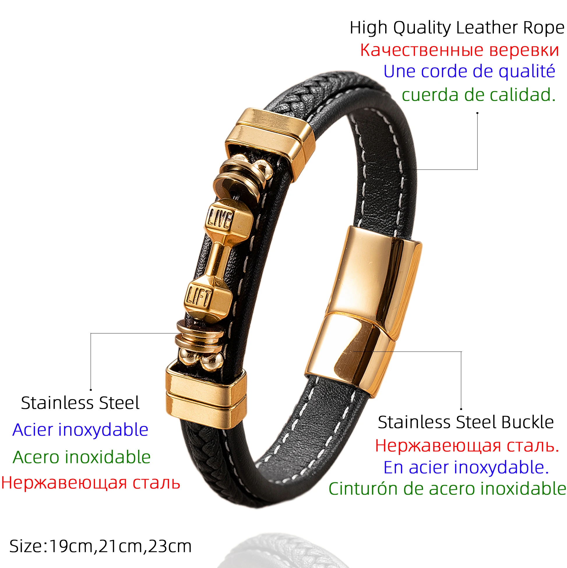 Новый плетеный кожаный гантель в форме специального популярного узора мужской