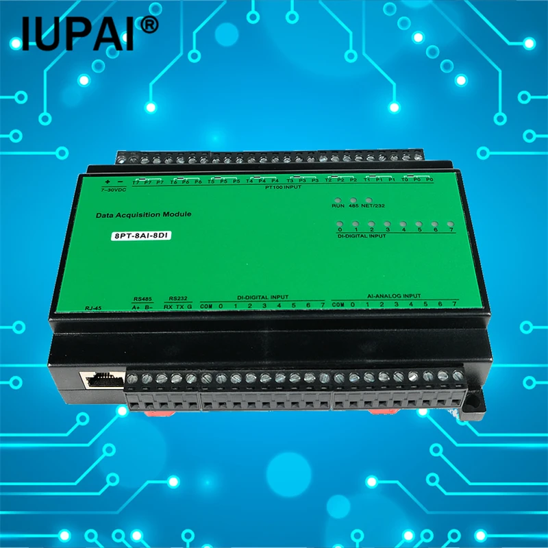 8PT-8AI-8DI Модуль Ethernet Modbus 8PT100 Сбор температуры 8-канальный аналоговый вход Цифровой