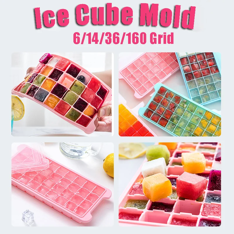 6/14/36 ячеек силиконовая форма для льда большой емкости многоразовая из пищевого