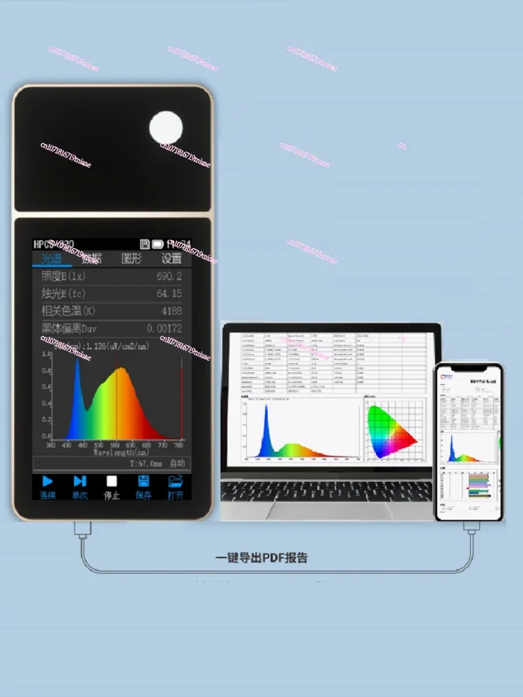 Портативный Измеритель спектра и яркости цветов HPCS320 тестер длины волны