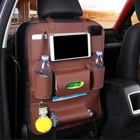 portable foldable faux leather car seat storage bag vehicle hanging trash bin organizer auto inter stowing tidying accessories