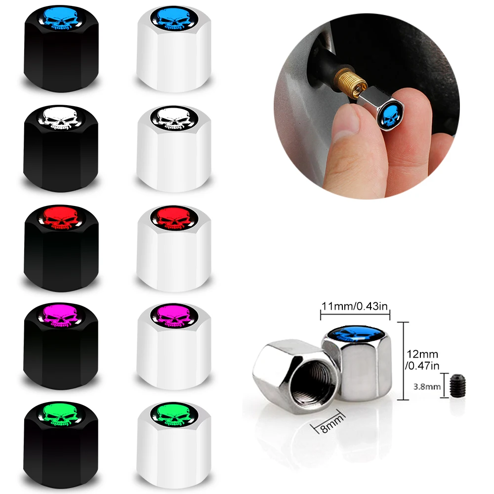 4 шт./компл. автомобильный Стайлинг цинковый сплав универсальный стиль черепа