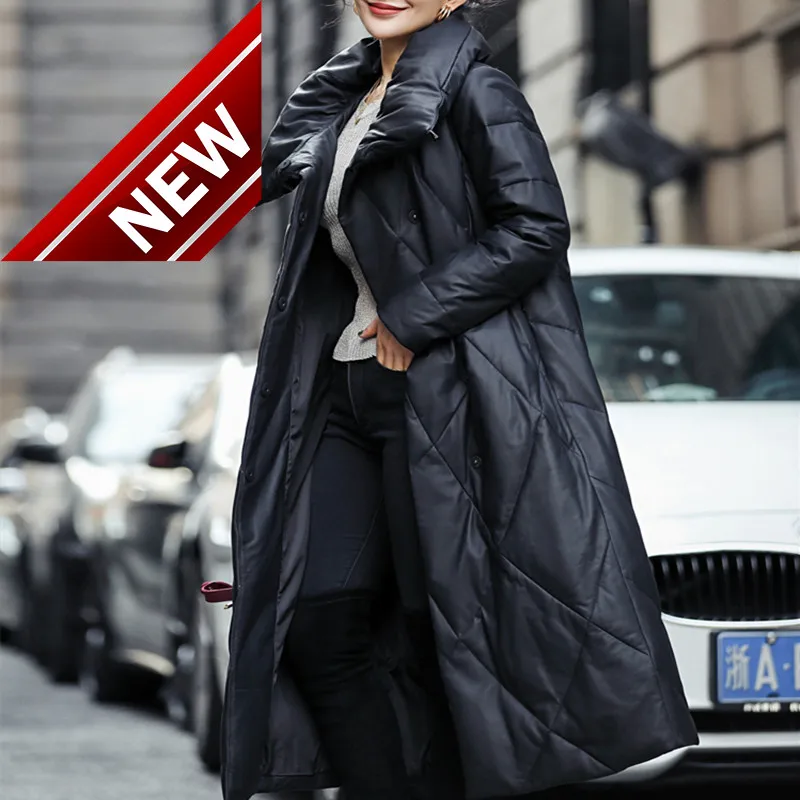 

Coat Genuine Leather Down Women's Winter Full Long Sheepskin Jacket Female Warm Outwear Large Size Parkas Lady Thick Overcoats