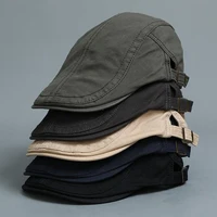 mens summer cap casual black beret