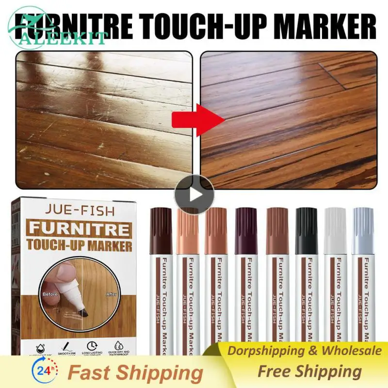 

Furniture Repair Pen Quick-drying 1 Box Furniture Retouch Marker Pen Waterproof Crayons Wood Scratch Restoration Kit Home Tools