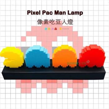2021 Pac Man Game LED USB 3D Night Light Gaming Room Decor Desk Music Illusion Lamp Baby Sleeping Light For Holiday Gift 3