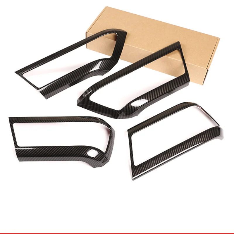 

Углеродное волокно/Древесина дуба, внутренняя дверная ручка автомобиля, декоративная наклейка, автозапчасти для Land Rover Defender 110 2020-21 ABS