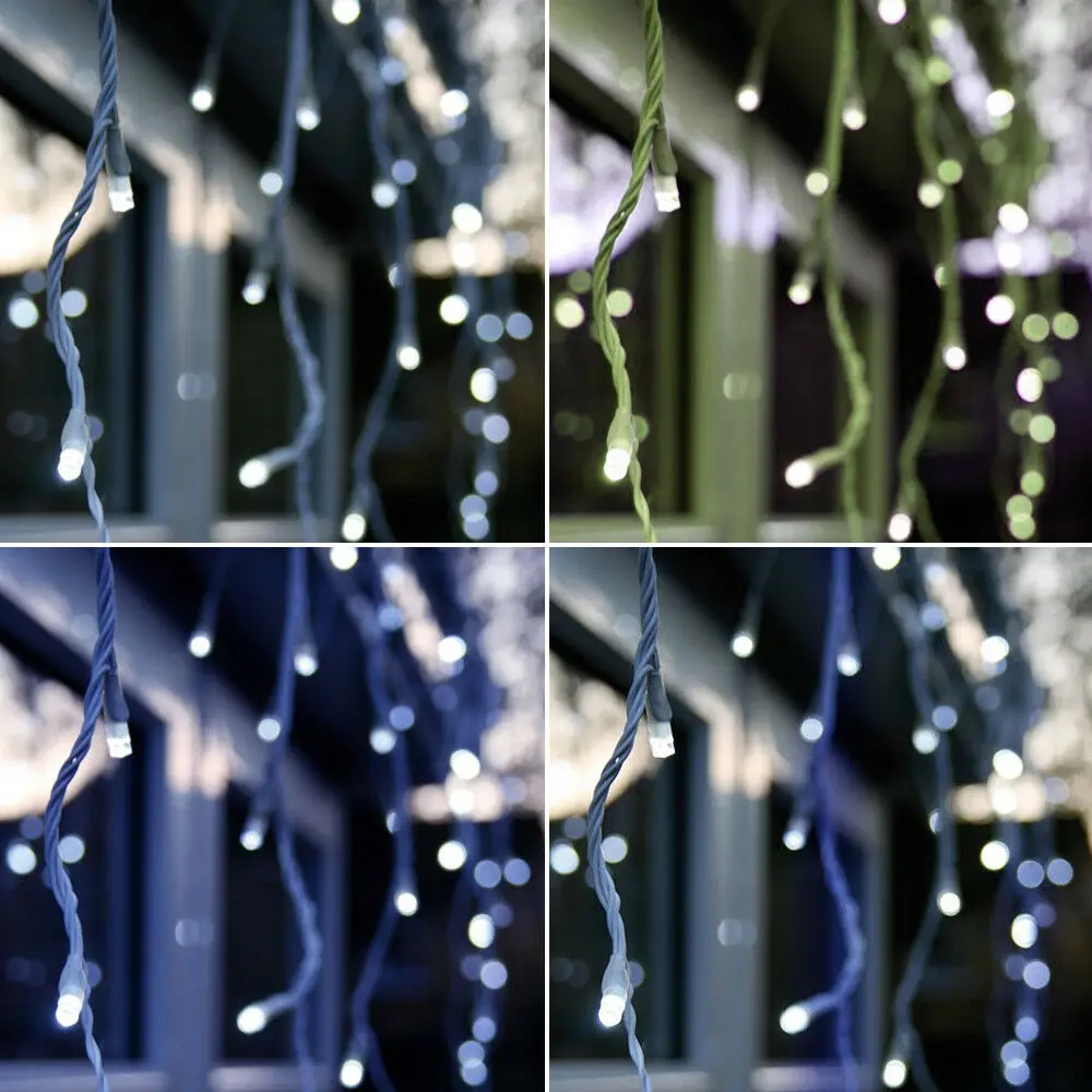 

10 Metre LED Icicle Lights Snowfall Chasing Christmas Xmas Lights Outdoor UK