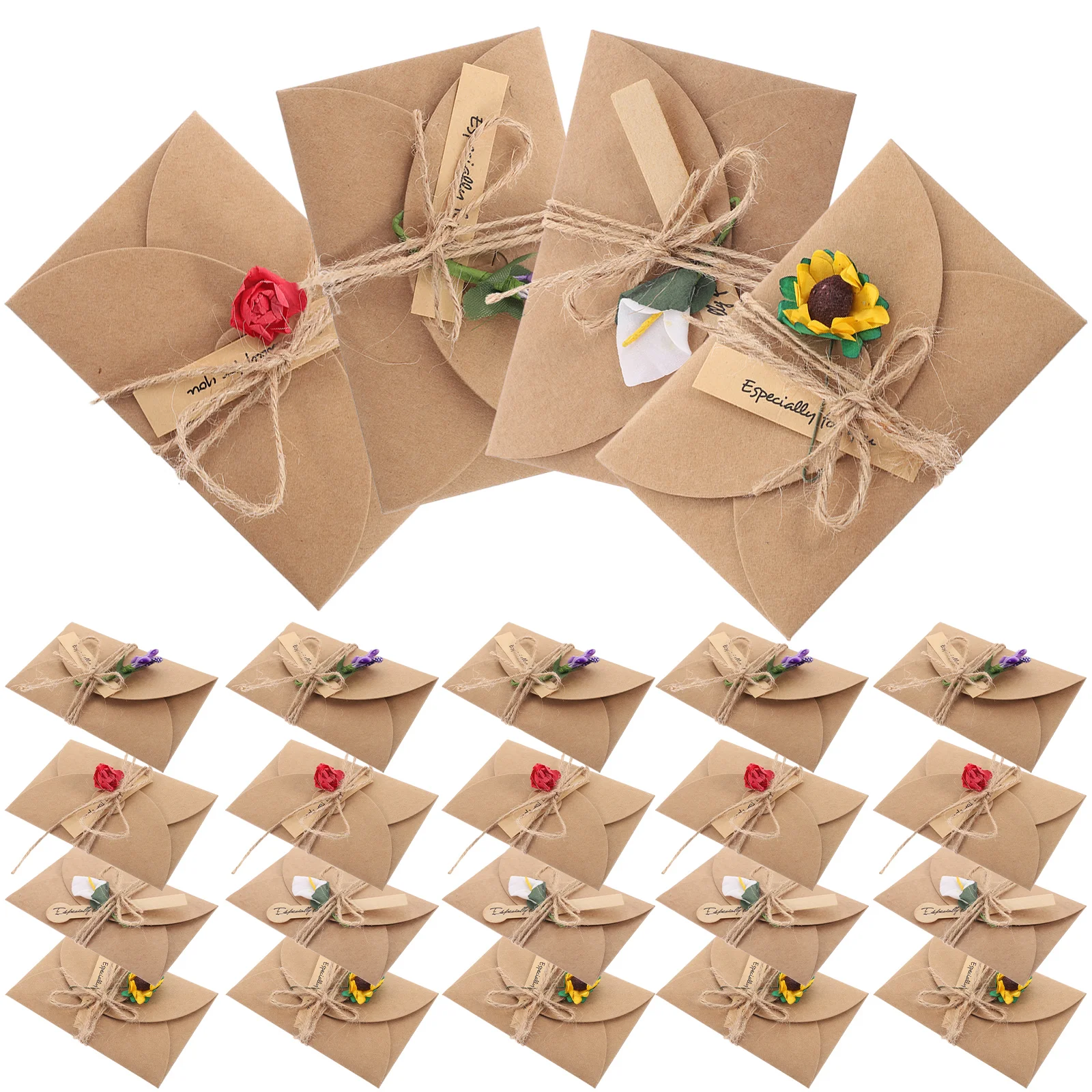 

Thank You Card Flower Elegant Greeting Dry Cards Handmade Wedding Event Invitation