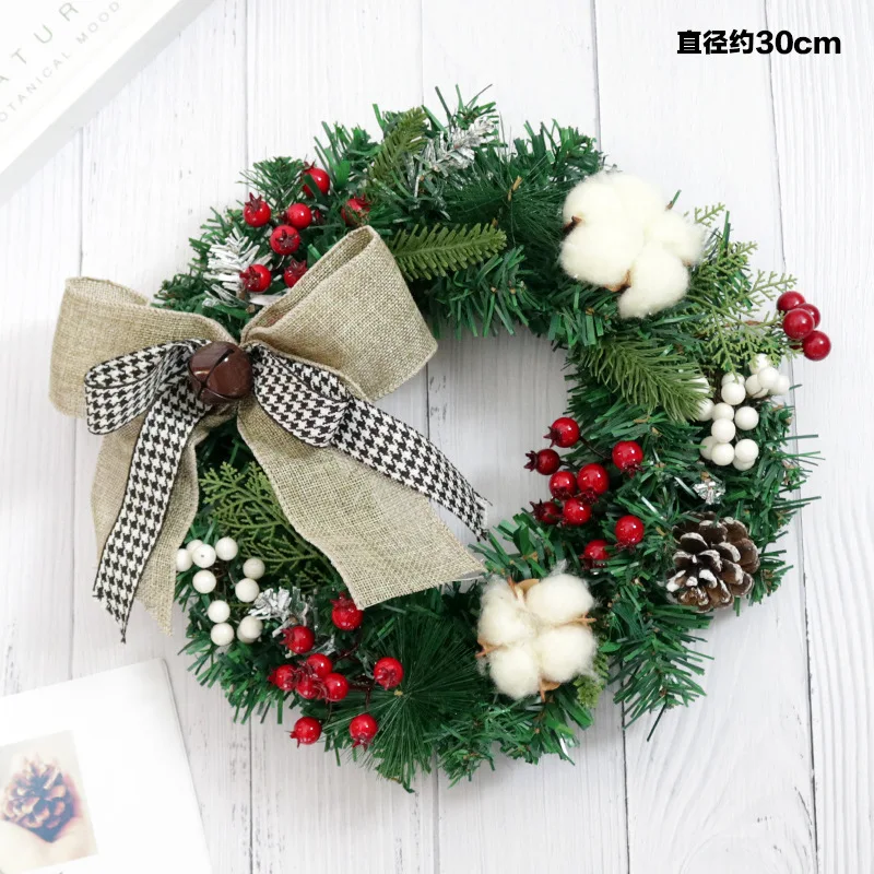 Рождественский цветочный венок Xindie для ресторана окна светящийся любовь дверь