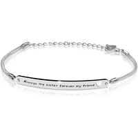 yfn sterling silver sister bracelet embellished with crystals christmas anniversary birthday jewelry gifts bangles