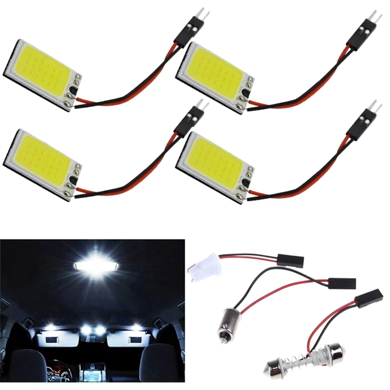 

BA9S T10 Festoon Light White Bulb 12V 18-LED COB Car Interior Dome Plate Lights