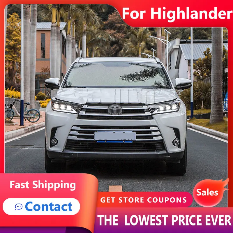 Фара HANA для Toyota Highlander светодиодные фары 2018-2021 DRL указатель поворота дальний свет