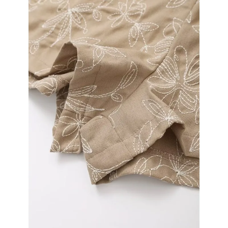 Шорты TRAF ZR женские с вышивкой повседневные короткие модные мини-штаны в