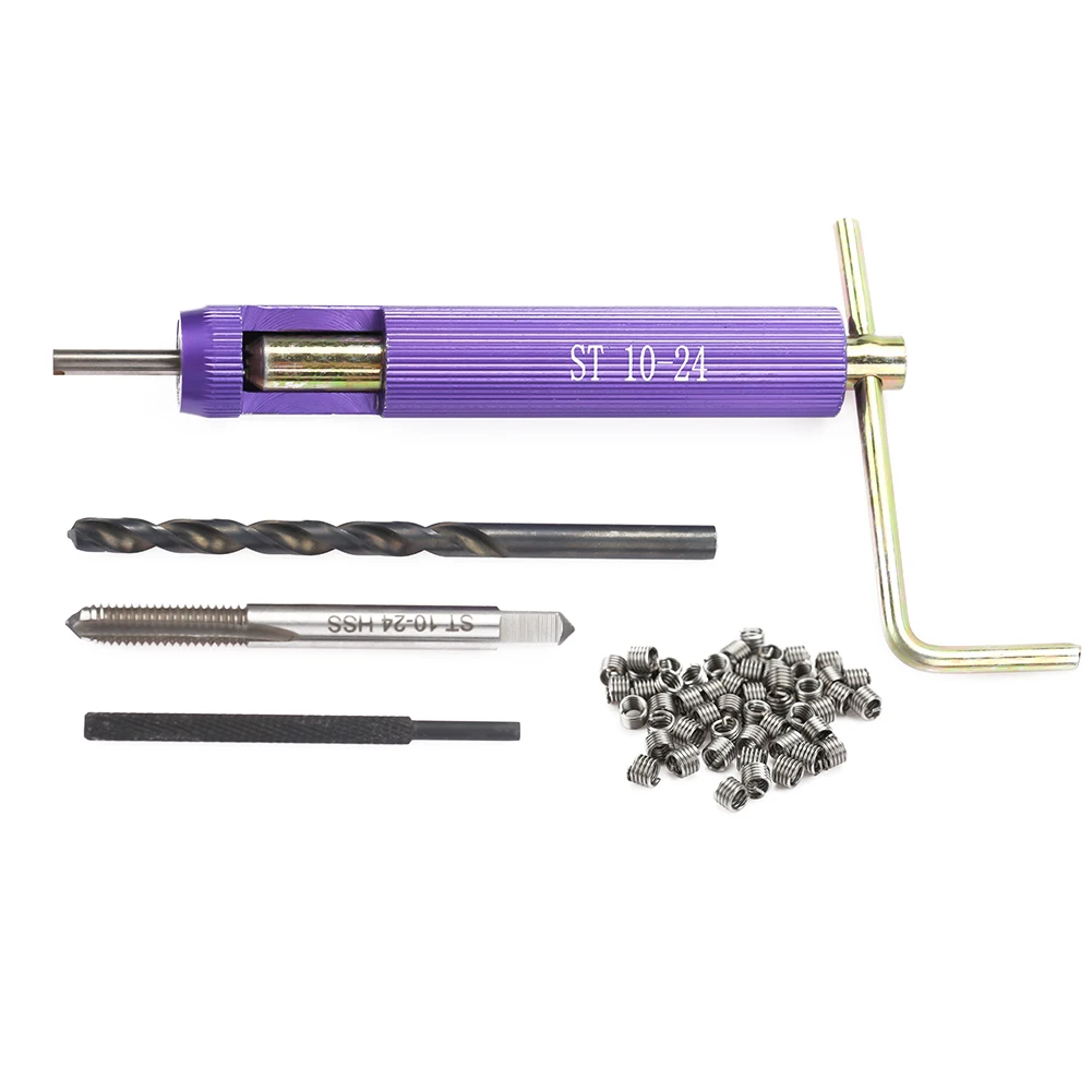 

50pcs Stainless Steel Coiled Wire Helical Screw Thread Inserts Kit Imperial 10-24UNC x 1.5D thread thread